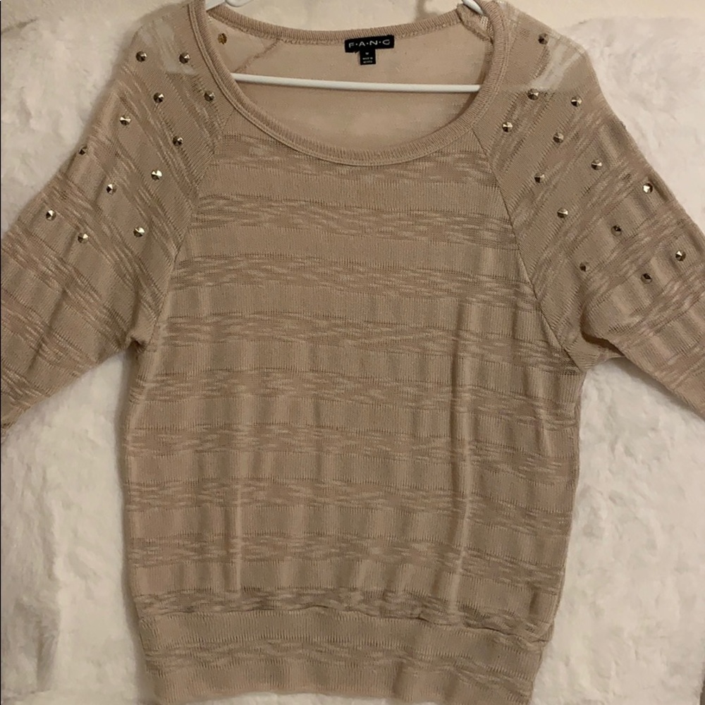 Cream Sweater with Studs
